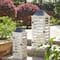 Modern Farmhouse White Wooden Shutter Lantern Set, 25.5" & 19"
